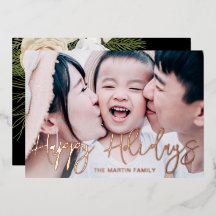 Chic Black Botanical Full Foto Weihnachten