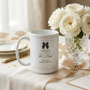 Chic Black Bow Brautparty Einladung Kaffeetasse