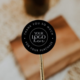 Chic Black Business Logo Vielen Dank für Ihre Best Runder Aufkleber