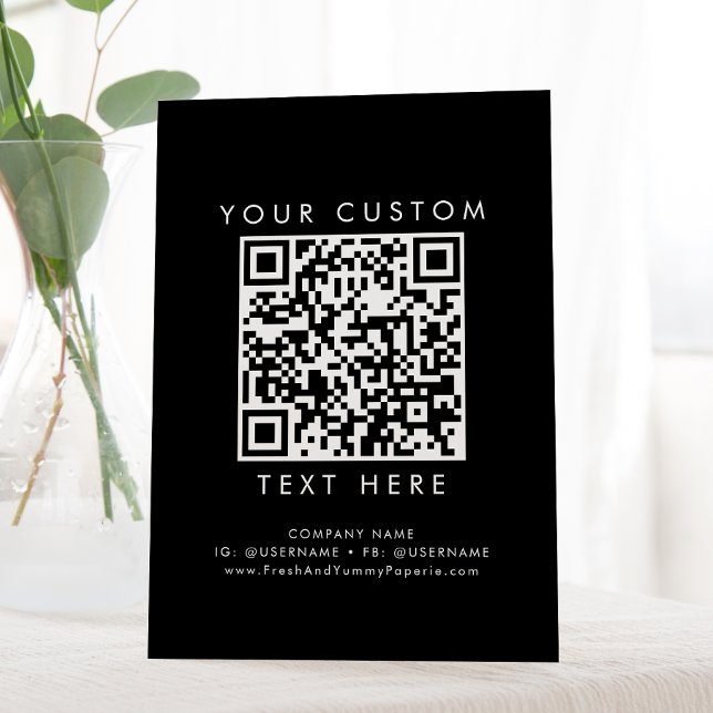 Chic Black Business oder Hochzeitscode Sockelschild (Von Creator hochgeladen)