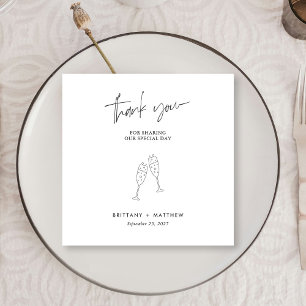 Chic Black Cursive Wedding Danke Napkins Serviette