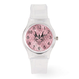 Chic Black Dragon Head & Pink Dragon Scales Armbanduhr