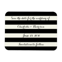 Chic Black Elfenbeinstreifen Speichern Sie den Dat
