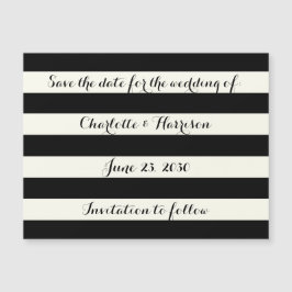 Chic Black Elfenbeinstreifen Speichern Sie den Dat Magnetkarte