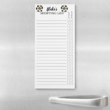 Chic Black Floral Blank Shopping List