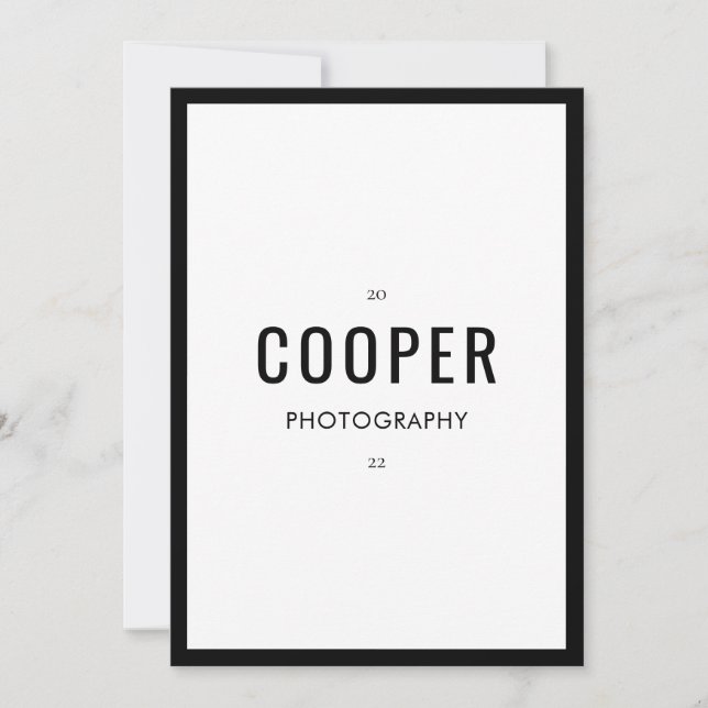 Chic Black Fotografy Premade Brand Note Card (Vorderseite)