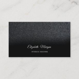 Chic Black Glitzer Elegante Beruflich Moderne Visitenkarte