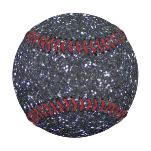 Chic Black Glitzer Sparkle Baseball