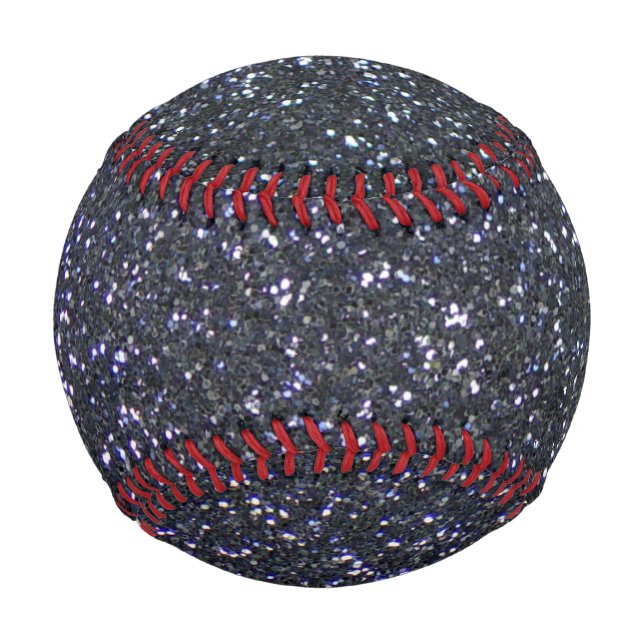 Chic Black Glitzer Sparkle Baseball (Vorderseite)