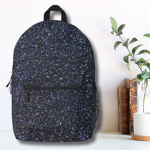 Chic Black Glitzer Sparkle Bedruckter Rucksack