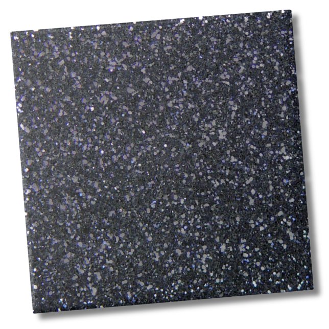 Chic Black Glitzer Sparkle Fliese (Stylish Glam Fashion Faux Black Glitter Pattern Ceramic Tile)