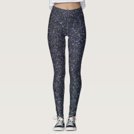 Chic Black Glitzer Sparkle Leggings