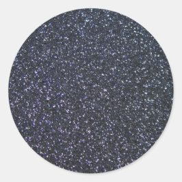 Chic Black Glitzer Sparkle Runder Aufkleber