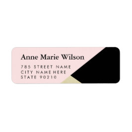 Chic Black Gold Abstrakt Address Labels geben zurü