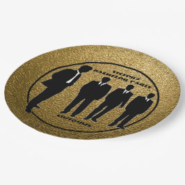 Chic Black & Gold Bachelor Party Pappteller