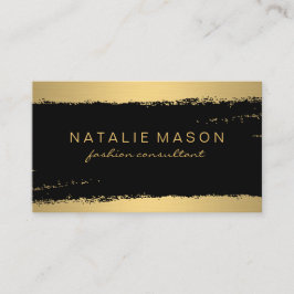 Chic Black Gold Brushed Visitenkarte