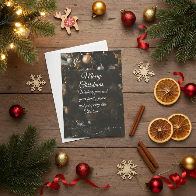 Chic Black & Gold Christmas Greeting Card | Elegan Save The Date (Von Creator hochgeladen)