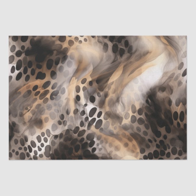 Chic Black Gold Cream Leopard Animal Print Seidenpapier (Vorderseite)
