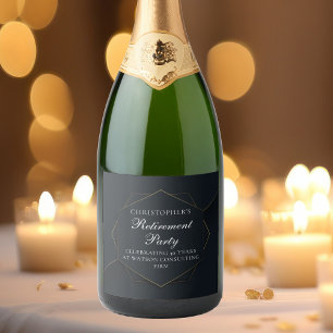 Chic Black Gold Custom Retirement Party