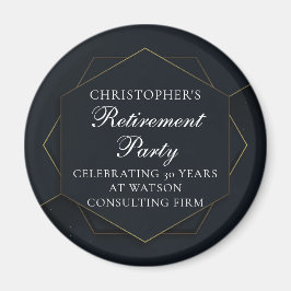 Chic Black Gold Custom Retirement Party Magnet