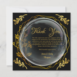 Chic Black & Gold Foren zum Hochzeitsfeiern Dankeskarte