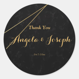 Chic Black & Gold Geometric Frame Aufkleber