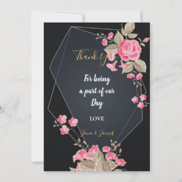 Chic Black & Gold Geometric Rahmen vielen Dank Einladung