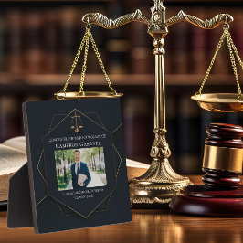Chic Black Gold Law School Abschluss Foto Fotoplatte