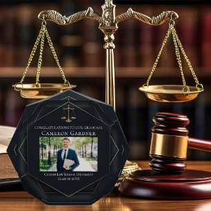 Chic Black Gold Law School Abschluss Fotoblock