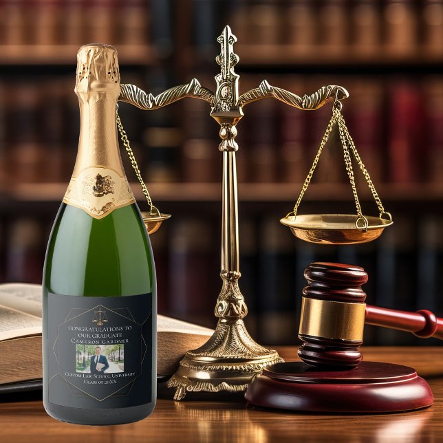 Chic Black Gold Law School Foto Graduation Party (Von Creator hochgeladen)