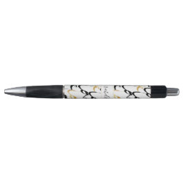 Chic Black & Gold LIEBE Muster Monogram Pen Kugelschreiber