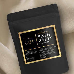 Chic Black & Gold Logo Wasserdichte Badesalzen Lab