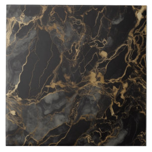 Chic Black Gold Marmor Keramik Tile Fliese