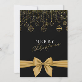 Chic Black & Gold "Merry Christmas" Card Feiertagskarte
