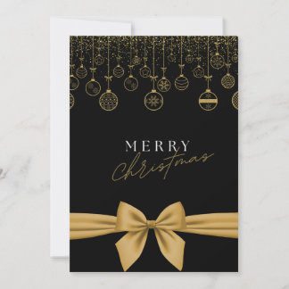 Chic Black & Gold "Merry Christmas" Card Feiertagskarte