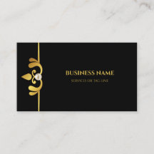Chic Black Gold Metal Pearl Business Card