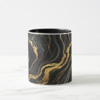 Chic Black & Gold Metallic Marmor Look Glamour