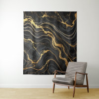 Chic Black & Gold Metallic Marmor Look Glamour