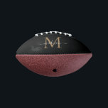 Chic Black Gold Monogram Girly Feminine Script Football<br><div class="desc">Trendy Chic Niedlich Black Gold Monogram Girly Feminine Elegantes Modernes Drehbuch Fußball</div>