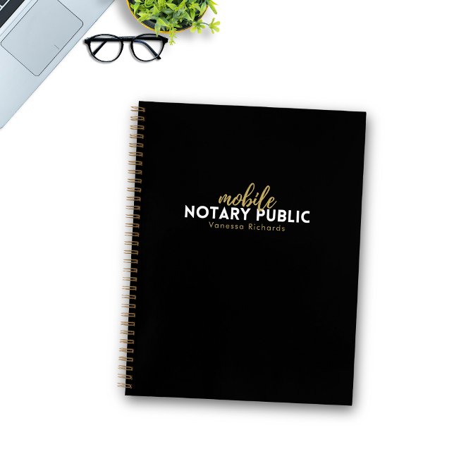 Chic Black & Gold Office Mobile Notare Notizbuch (Von Creator hochgeladen)