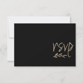 Chic Black & Gold Wedding RSVP