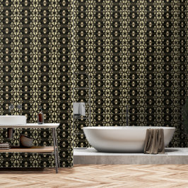 Chic Black Gold Yellow Gem Muster Wallpaper Tapete