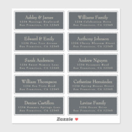 Chic Black Ivory Wedding Guest Address Labels