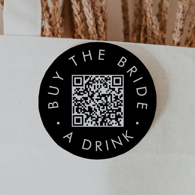 Chic Black kauft die Braut einen Drink QR Code Button (Von Creator hochgeladen)