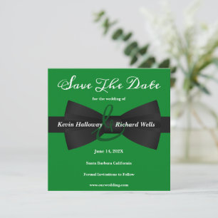 Chic Black Krawatte Gay Wedding Save the Date