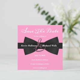 Chic Black Krawatte Gay Wedding Save the Date