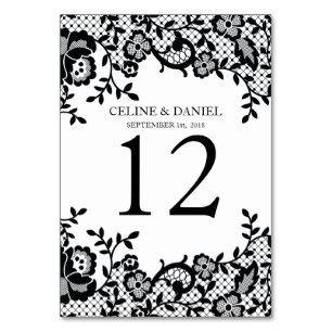Chic Black Lace Personalisiert Wedding Tischnummer