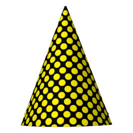 Chic Black Party Hat mit Shiny Bright Yellow Dots Partyhütchen