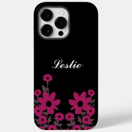 Chic Black & Pink Personalisiert Minimalistisch Case-Mate iPhone 14 Pro Max Hülle