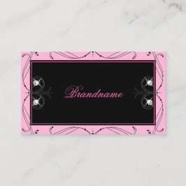 Chic Black Pink Sparkling Diamonds Elegantes Verzi Visitenkarte
